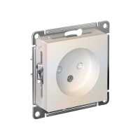 Механизм розетки 1-м Systeme Electric (Schneider Electric) ATLAS DESIGN, без заземления, защитные шторки, 16 А, жемчуг, арт. ATN000449
