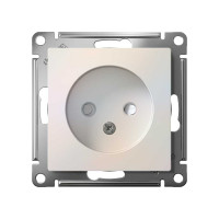 Механизм розетки 1-м Systeme Electric (Schneider Electric) ATLAS DESIGN, без заземления, защитные шторки, 16 А, жемчуг, арт. ATN000449