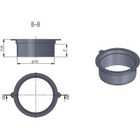 Патрубок для низкопрофильных лотков DN100 и DN150 Aquastok DN110 A15 130x145x52 (9310101) 549124