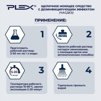 Эффективное средство для мойки и дезинфекции PLEX на основе ЧАС, 5 л УТ000005668