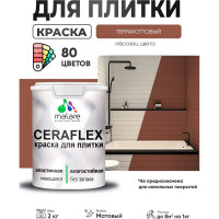 Краска акриловая MALARE Ceraflex для плитки, терракотовый, матовый, 2 кг ККРФЛКСАТЕРМ0200