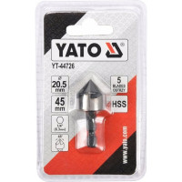 Зенкер конический 20.5 мм, HEX YATO YT-44726