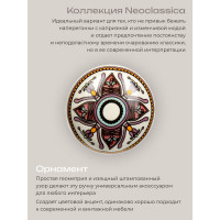Керамическая ручка для мебели Blumen Haus Орнамент цвет белый, рисунок сиреневый 66244