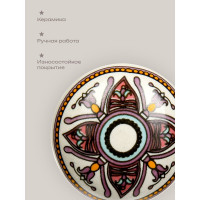 Керамическая ручка для мебели Blumen Haus Орнамент цвет белый, рисунок сиреневый 66244