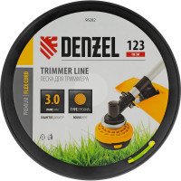 Леска FLEX CORD круглая 3 мм, 123 м, на DIN катушке для триммера Denzel 96282