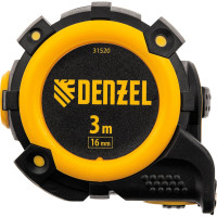 Рулетка Denzel 3 м, 16 мм, автоматическая фиксация, нейлоновое покрытие, магнит. зацеп, двухсторонняя разметка 31520