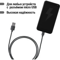 Дата-кабель TDM ELECTRIC ДК 1, USB - micro USB, 1 м, черный SQ1810-0301