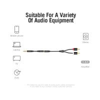 Аудио кабель Vention Jack 3,5 mm F/2RCA M - 1м, чёрный VAB-R01-S100