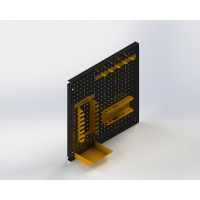 Металлическая перфопанель ООО Металекс Metalex 1000x1000 мм, черная, с комплектом аксессуаров PRCHA100100