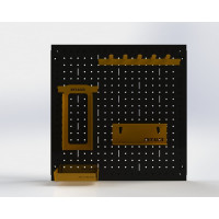 Металлическая перфопанель ООО Металекс Metalex 1000x1000 мм, черная, с комплектом аксессуаров PRCHA100100