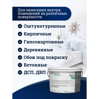Краска колерованная высокостойкая моющаяся Goodhim ЭКСПЕРТ МИРЕНА База А D2 RAL 000 75 00, 2,4 л / 3,72 кг 54208