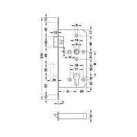 Врезной замок Hafele PZ нержавеющая сталь матовая, 55/24 911.02.145