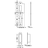 Врезной замок Hafele PZ нержавеющая сталь матовая, 55/24 911.02.145