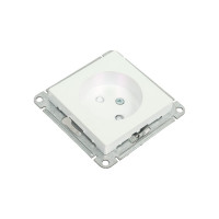 Механизм розетки 1-м Systeme Electric (Schneider Electric) ATLAS DESIGN, без заземления, защитные шторки, 16 А, жемчуг, арт. ATN000449