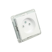 Механизм розетки 1-м Systeme Electric (Schneider Electric) ATLAS DESIGN, без заземления, защитные шторки, 16 А, жемчуг, арт. ATN000449