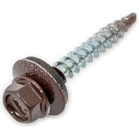 Кровельный саморез Качественный КРЕПЕЖ коричневый RAL 8017, 4.8х38 мм, 50 шт 0200119 КЧ