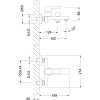 Смеситель Lemark Aura LM0614C для ванны LM0614C