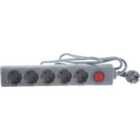 Сетевой фильтр Uniel Universal, 1,5м, Пвс 3х0,75, 5 гнезд, с/з. 10А S-GSU5-1,5 GREY UL-00001743