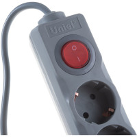 Сетевой фильтр Uniel Universal, 1,5м, Пвс 3х0,75, 5 гнезд, с/з. 10А S-GSU5-1,5 GREY UL-00001743