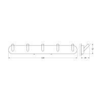 Планка с пятью крючками Artwelle 32 cm хром HAR 003