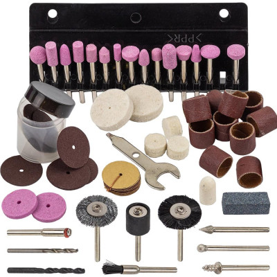 Набор аксессуаров для мини-дрелей 80 шт в пластиковом кейсе ROCKFORCE RF-GSK080(29656)