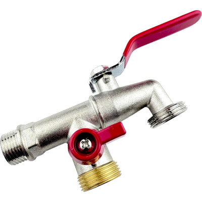 Шаровой садовый кран Профитт нр 1/2 два выхода 3/4" 2132636