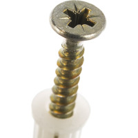 Набор белый дюбель Качественный КРЕПЕЖ 8х35+ш.ж 5х40, 60 шт. 0500989 КЧ