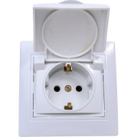 Розетка Intro 1Э20301 2PE Schuko с крышкой, 16А, 250В, СУ, б.л., Plano, Б0038829