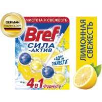 Освежитель BREF Сила-Актив WC твердый 50 г лимонная свежесть 2312463 601898