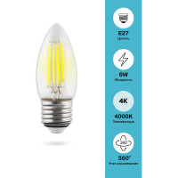 Светодиодная лампа VOLTEGA Свеча Е27 4000К 6W 7029