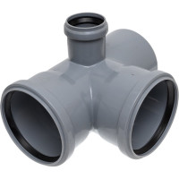 Канализационная крестовина RTP с выходом вперед на 87.5 градусов, 110/110/50, серый 36541