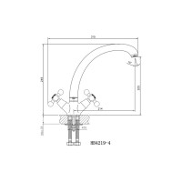 Смеситель для кухонной мойки Haiba латунь, с высоким поворотным изливом, бронза HB4219-4