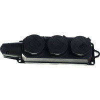 Розеточная колодка General Lighting Systems GSB-16-3-G-IP44 (16 А, 3 места, с/з, IP44, черная, каучук) 470028
