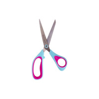 Ножницы BRAUBERG Extra 216 мм, асимметричные, ребристые резиновые вставки, бирюзово-фиолетовые 236453