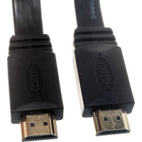 Кабель Cablexpert HDMI 1м v2.0 19M/19M медь, позол.разъемы, экран, плоский кабель черный CC-HDMI4F-1M