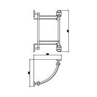 Полка Savol угловая, двойная, стеклянная, хром S-007073-2 23345