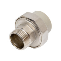 Комбинированная муфта VRT разъемная, наружная, 25х3/4", EVER plast, серый 515317