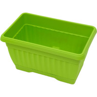 Балконный пластиковый ящик с поддоном Протэкт 30 см, 16 см, зеленый киви ЯБ-30 ЗК