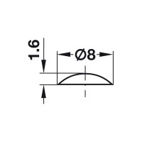 Демпфер DB007, самоклеящийся, круглый, 8 мм, высота 1,6 мм, 50 штук Hafele 356.27.411