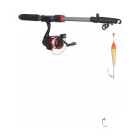 Рыболовный набор FISHING удочка, 1.8м, тест 10-30 гр, катушка, леска, грузила, бусины AZOR 149-110