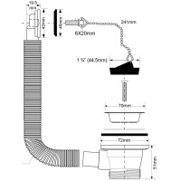 Перелив с прямоугольным сливом McAlpine ф40- 70 OR2-70