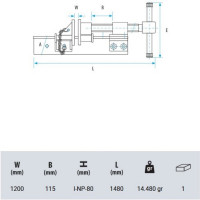 Струбцина-вайма H-образная KANCA 60x1200 мм 60102010120