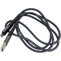 Дата-кабель More Choice Smart USB 2.4A для Lightning 8-pin нейлон 1м K41Si Silver Black