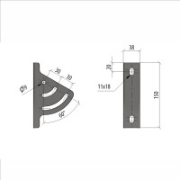 Крепление консолей без опоры к наклонным поверхностям Система КМ LO10294 UPDH
