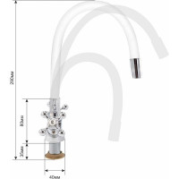 Смеситель для кухни ARCO DA VELLA маховик крест, с гайкой, гибкий излив серый А48(1)07GR 14691
