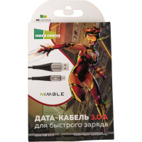 Дата-кабель More Choice Smart USB 3.0A для micro USB нейлон 1м K41Sm Silver Black