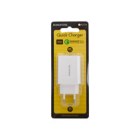 Сетевое зарядное устройство Borofone ba21a long journey 1xusb qc3.0, 18w, 3а, белый 0L-00043638