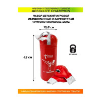 Детский игровой набор Absolute Champion Я-Чемпион 4 кг, красный перчатки, груша АЧ 10571