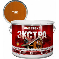 Защитно-декоративное покрытие для дерева АКВАТЕКС ЭКСТРА полуглянцевое, тик, 9 л 259791
