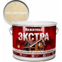 Защитно-декоративное покрытие для дерева АКВАТЕКС ЭКСТРА полуглянцевое, бесцветный, 9 л 259779